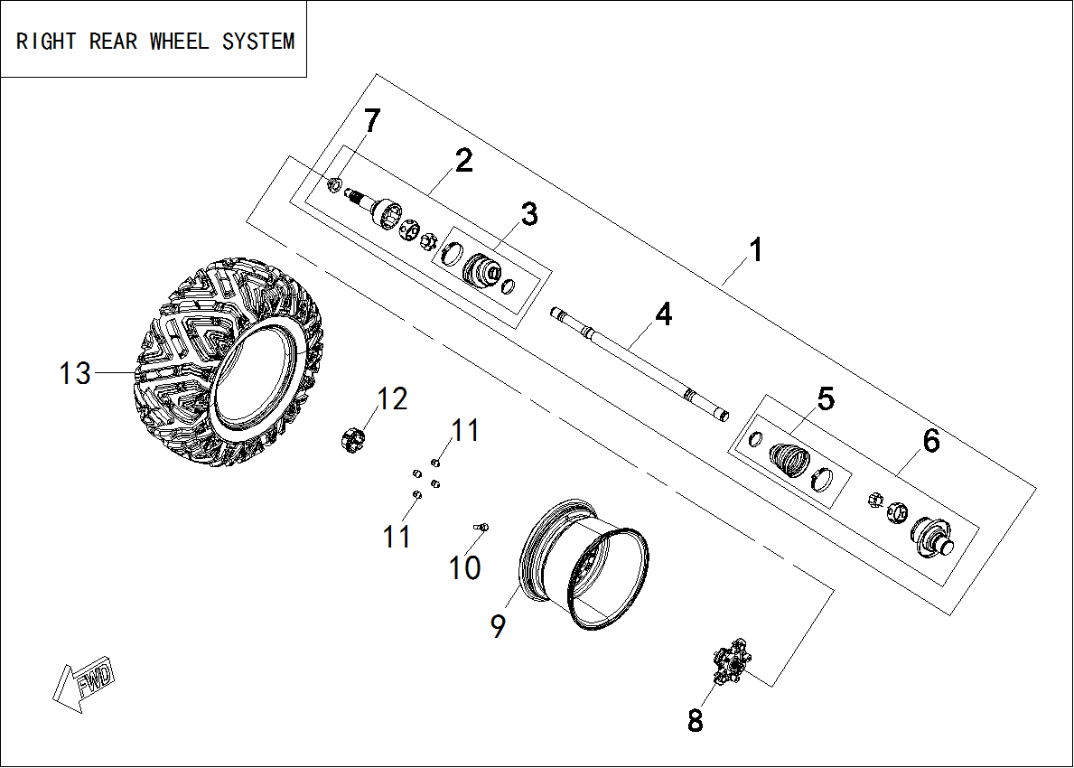 RIGHT REAR WHEEL SYSTEM