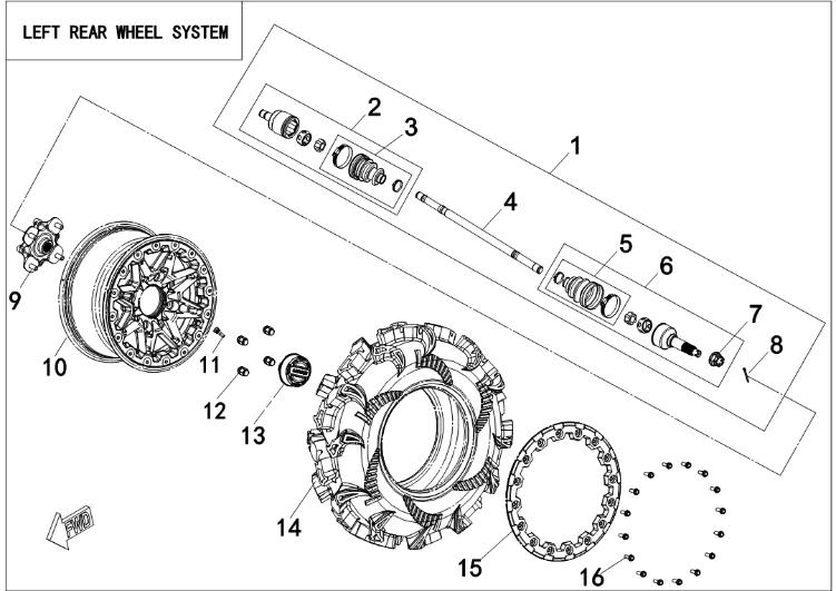 LEFT REAR WHEEL SYSTEM