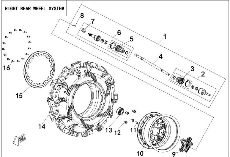 RIGHT REAR WHEEL SYSTEM