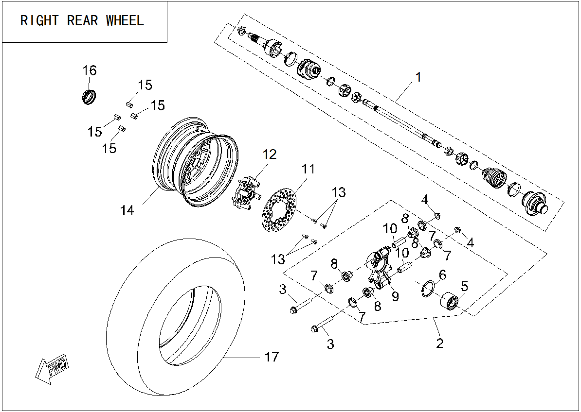RIGHT REAR WHEEL SYSTEM